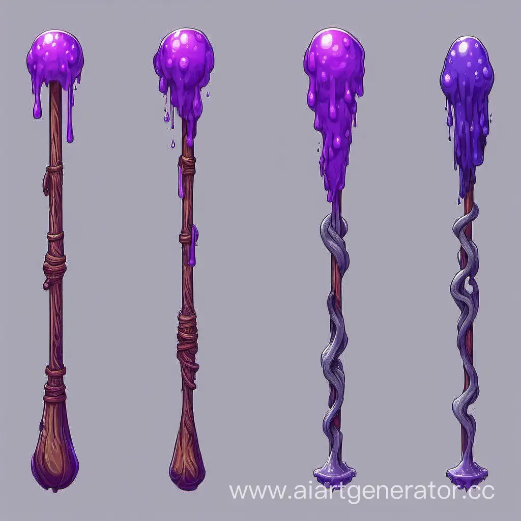 Enchanting-Wooden-Staff-with-Gray-and-Purple-Slime-for-a-Powerful-Curse