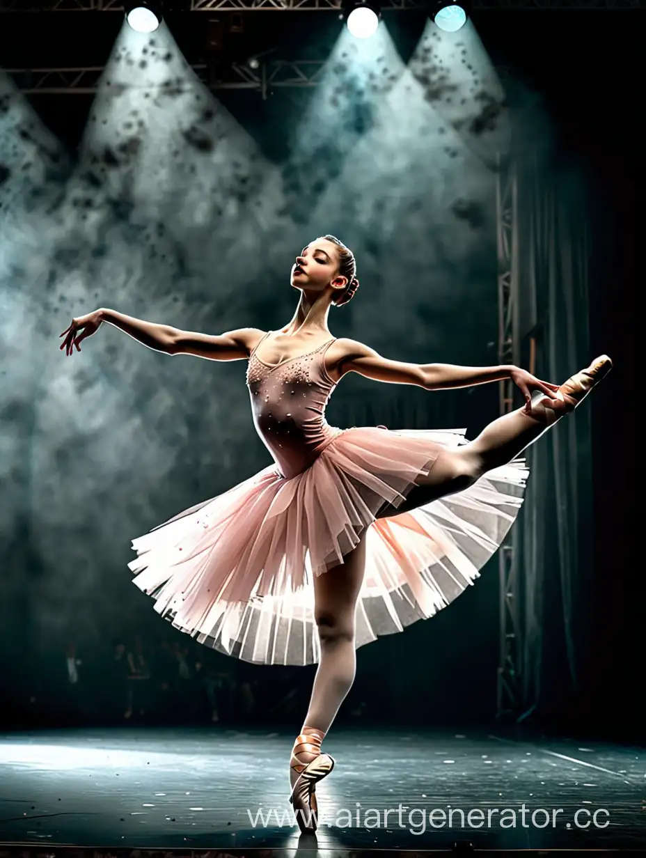 Балерина танцует на сцене
