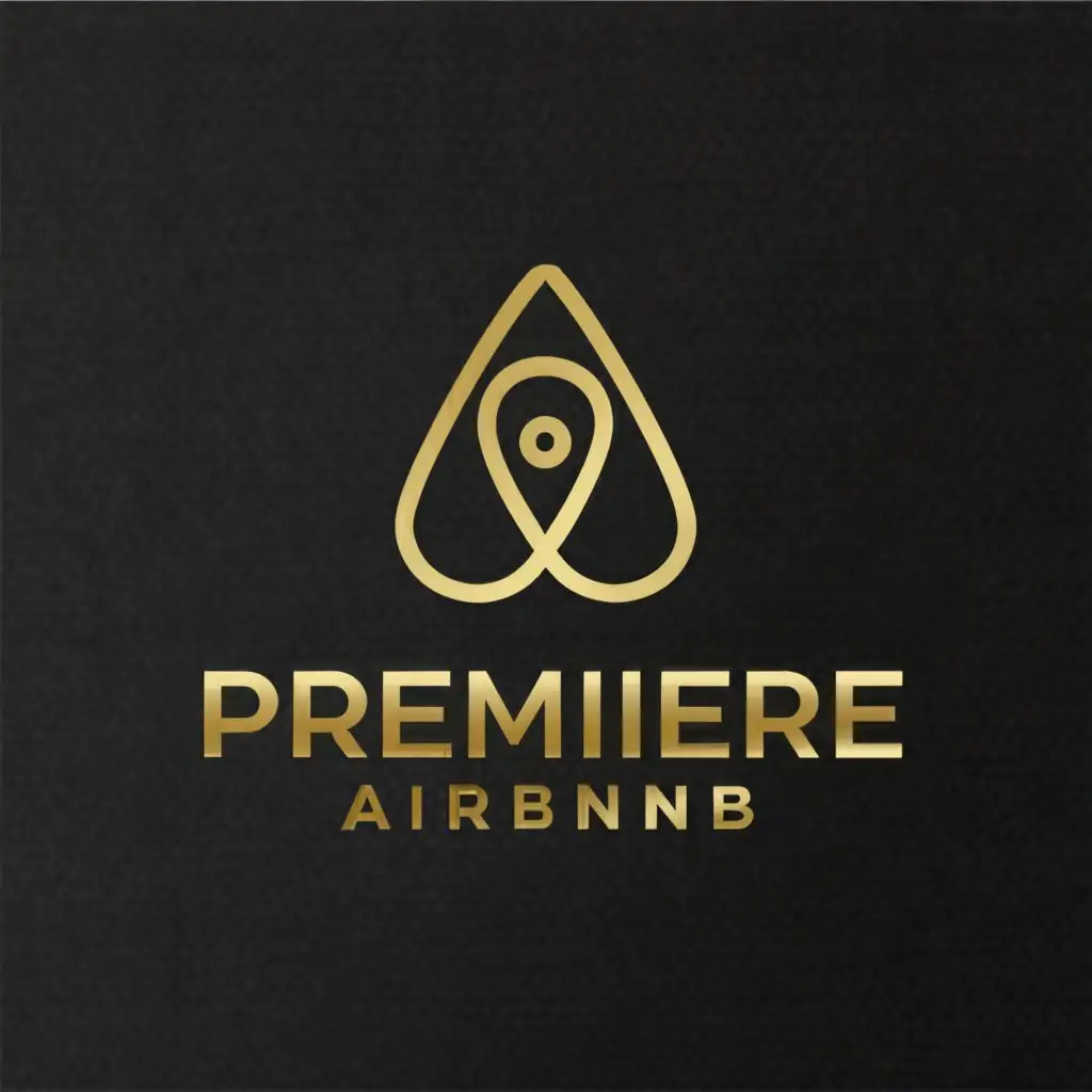 a logo design,with the text "Premiere Airbnb", main symbol:A golden shiny house graphic,Moderate,be used in Real Estate industry,clear background