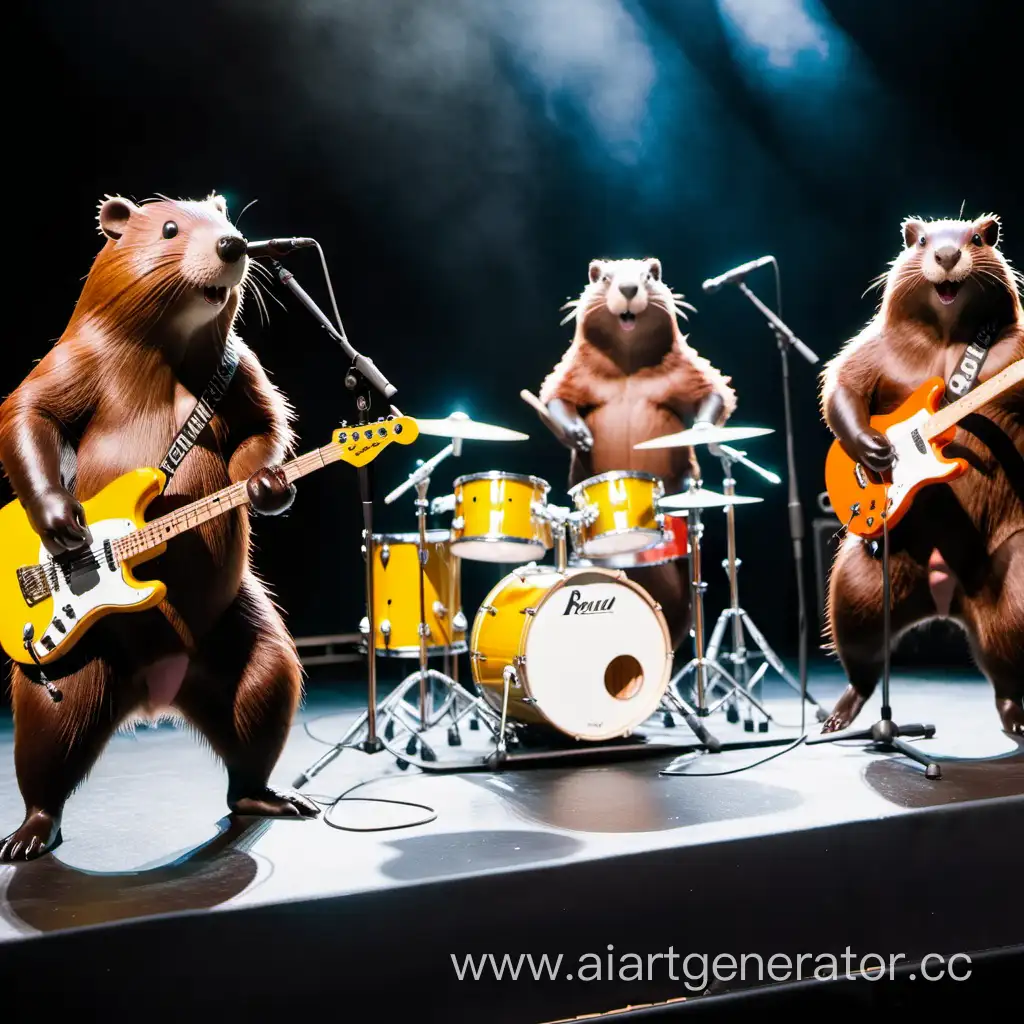 Rock-Beavers-Performing-Live-with-Guitars-Drums-and-Beer-Bottles