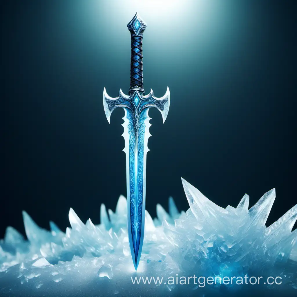 Ледяной клинок  меч с лезвием, покрытым синими кристаллами льда. Он имеет холодный оттенок и излучает свет, напоминающий сияние ледника. Рукоять меча также украшена ледяными узорами,