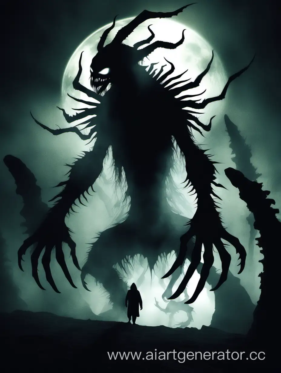 Eerie-Silhouette-Mysterious-Otherworldly-Creature-with-Long-Claws