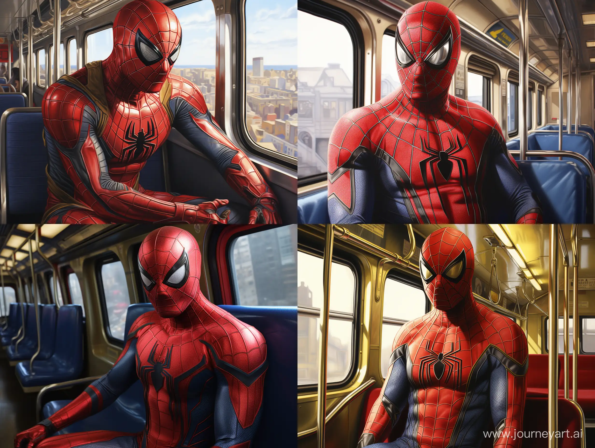 Realistic-Hyperdetailed-Spiderman-in-Train-Scene