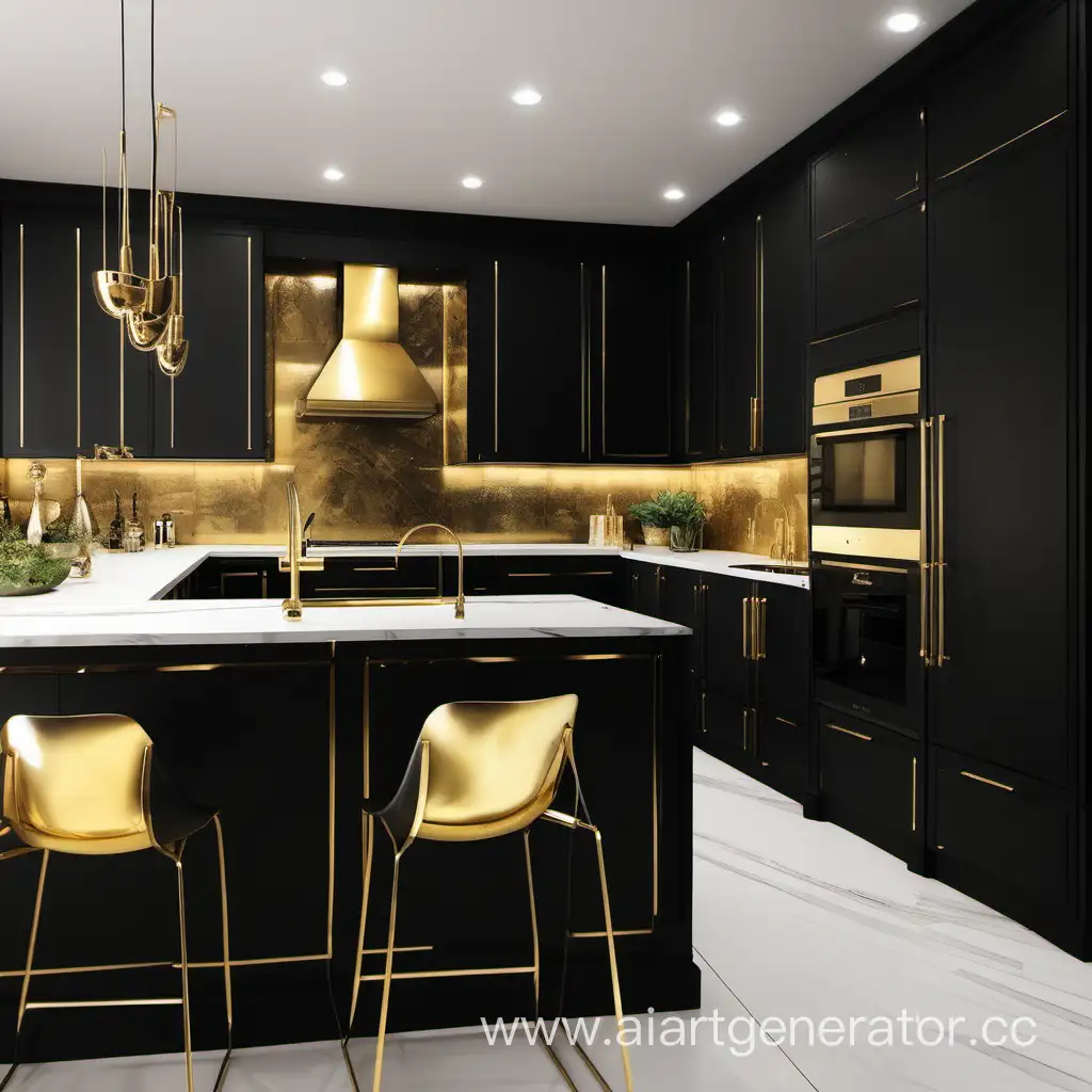 Elegant-Black-and-Gold-Kitchen-Decor