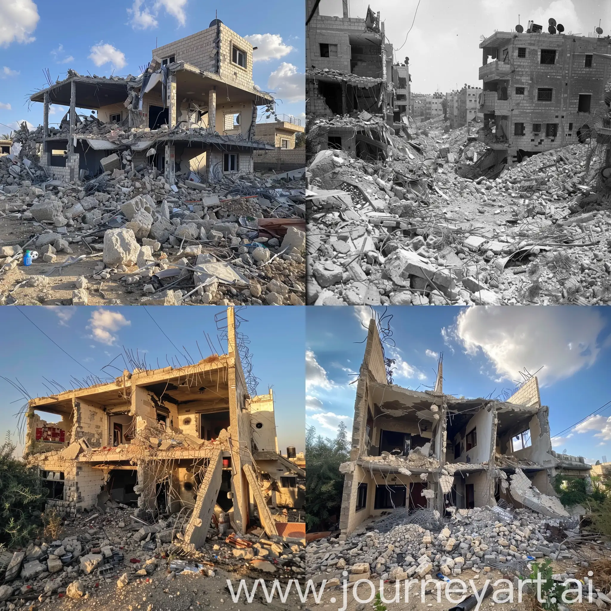 Destroyed houses in palestine
