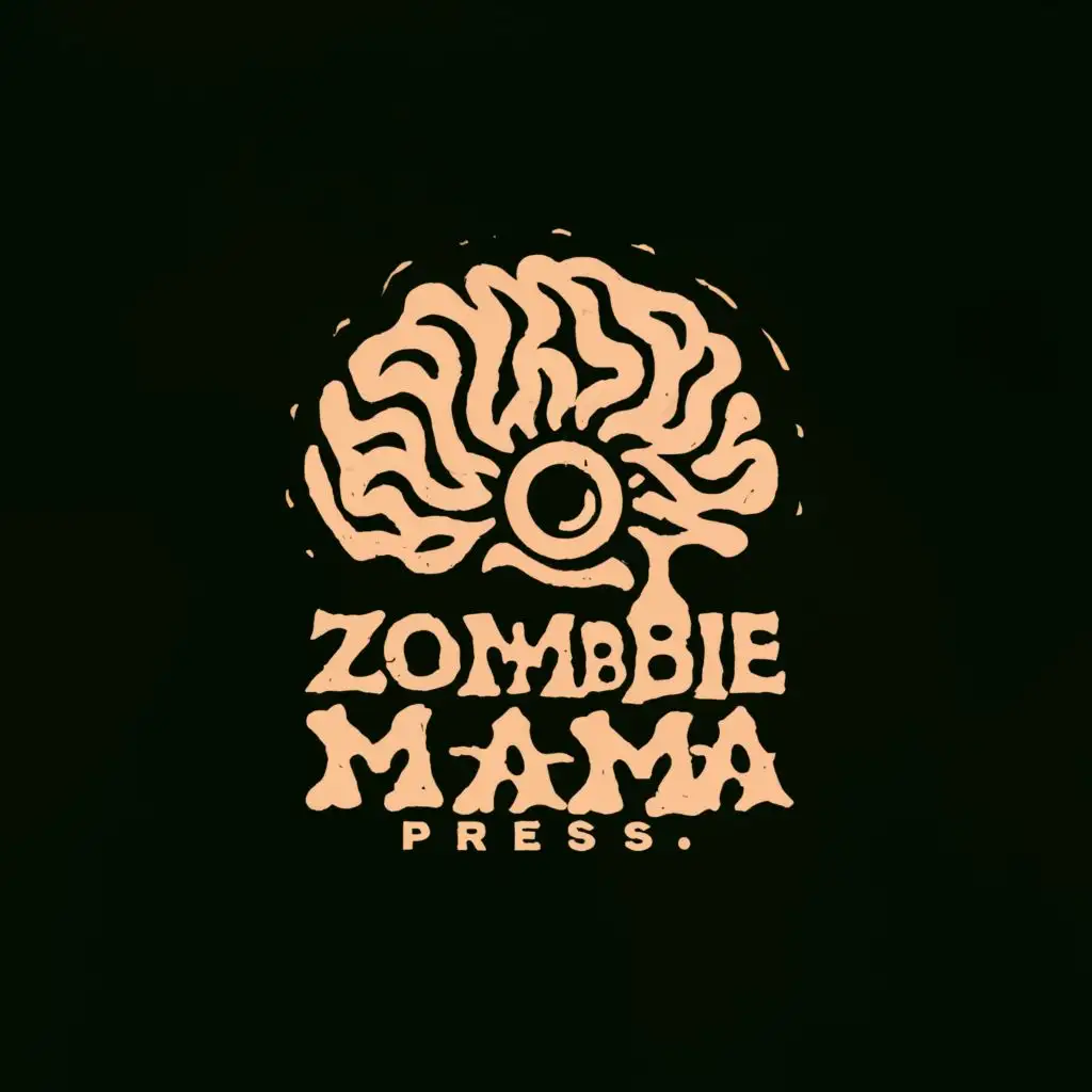 LOGO-Design-for-Zombie-Mama-Press-Brain-Symbol-with-Moderate-Aesthetic-for-Retail-Industry-on-Clear-Background