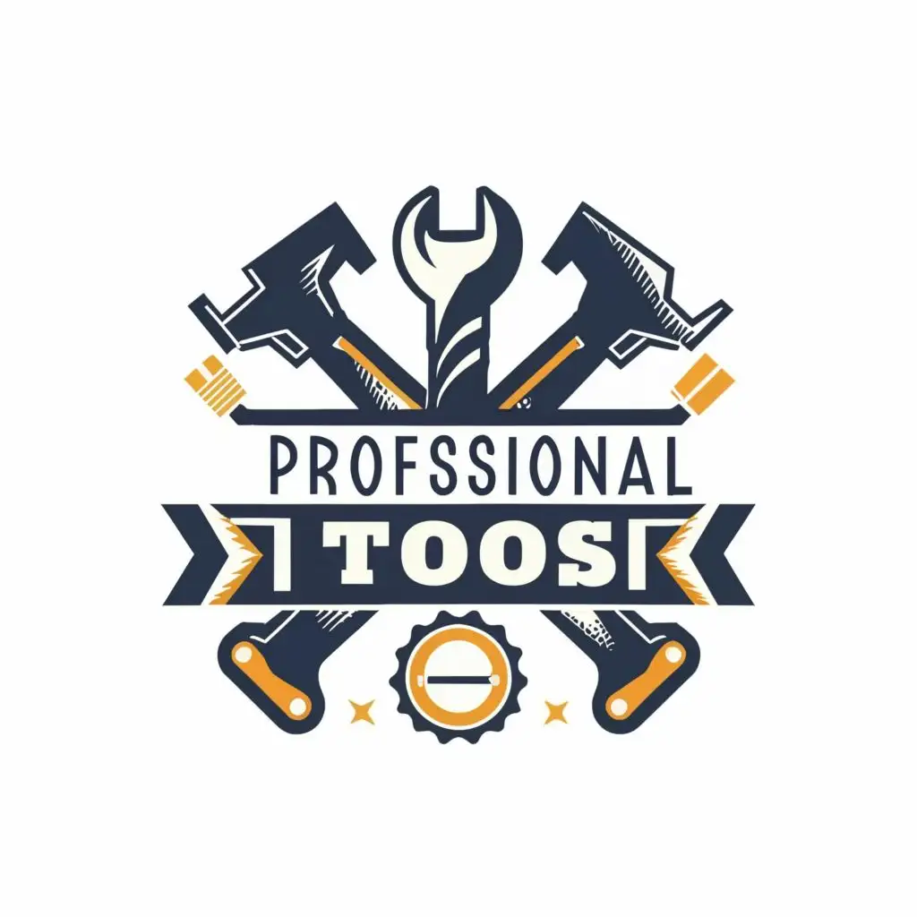 logo, Hammer spanner, with the text "Professional Tools ", typography, be used in Automotive industry