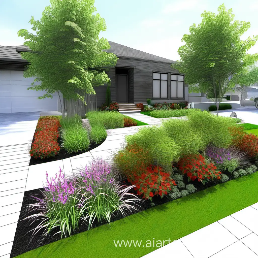 EcoFriendly-Front-Yard-Landscaping-with-Vibrant-Flower-Beds