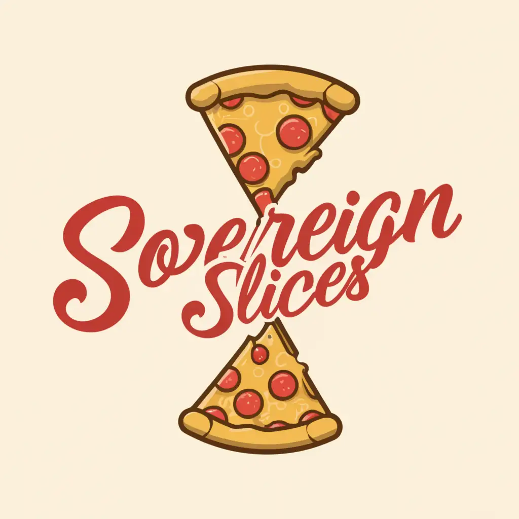 a logo design,with the text "Sovereign Slices", main symbol:pizza slice,Moderate,be used in Restaurant industry,clear background