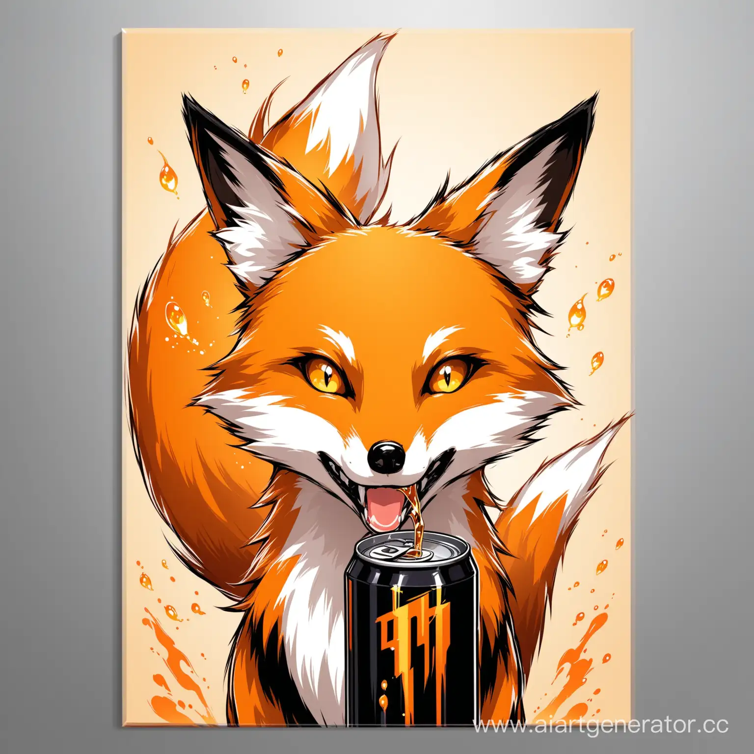 Energetic-Fox-Enjoying-a-Refreshing-Energy-Drink