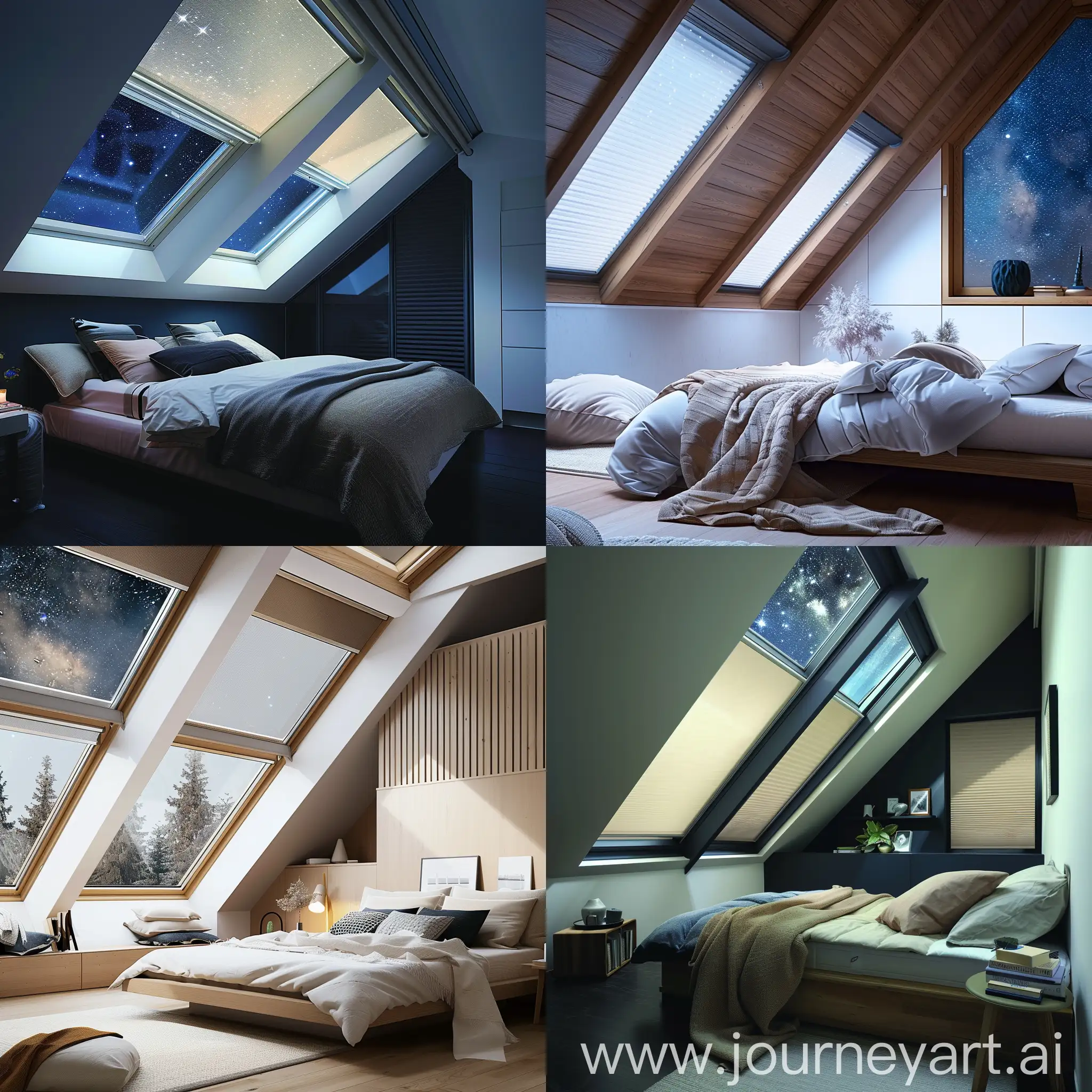 Imagine a modern attic apartment where you can enjoy the starry sky from your bed. Thanks to the energy-saving glazed skylights in the apartment, the space is always pleasantly warm in winter and cool in summer. Now imagine how the room has shades that are not only practical, but also stylish.