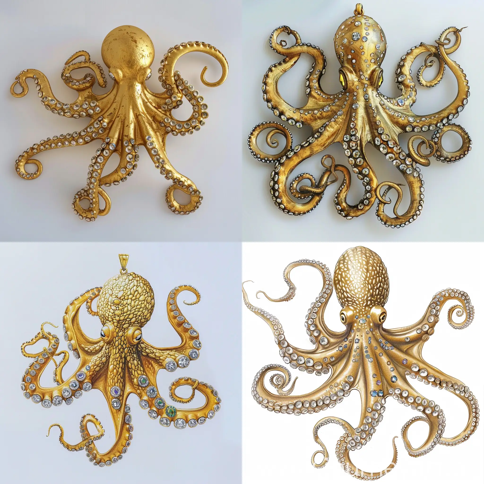 Golden-Octopus-Pendant-with-Jeweled-Arms