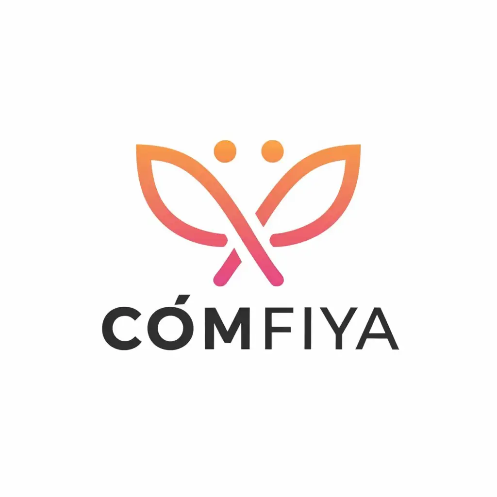 a logo design, with the text "Cömfiya", main symbol:bra, butterfly, symmetrical, icon style, Minimalistic, be used in Retail industry, clear background