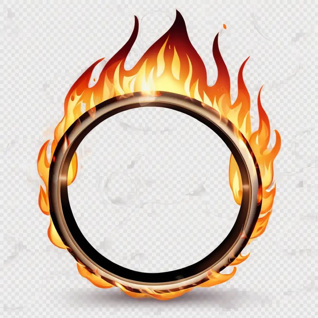 Flaming Ring Vector on Transparent Background