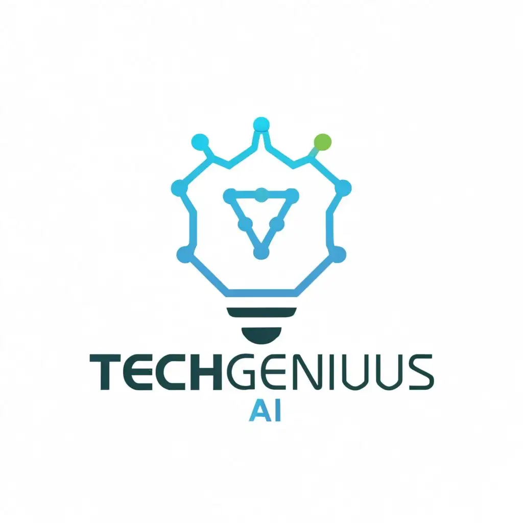 a logo design,with the text "TechGeniusAI", main symbol:Turning ideas into smart reality,complex,be used in Education industry,clear background