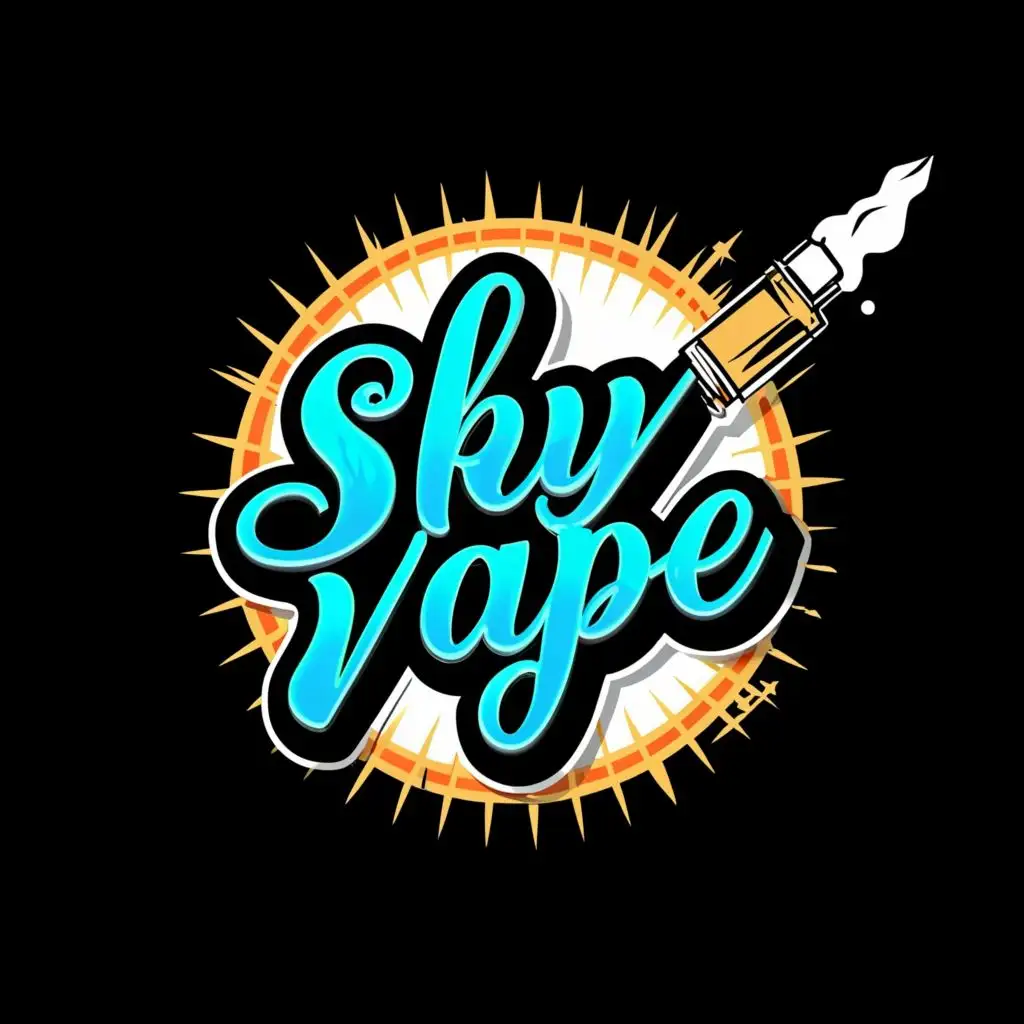 logo, Vape, with the text "Sky vape", typography