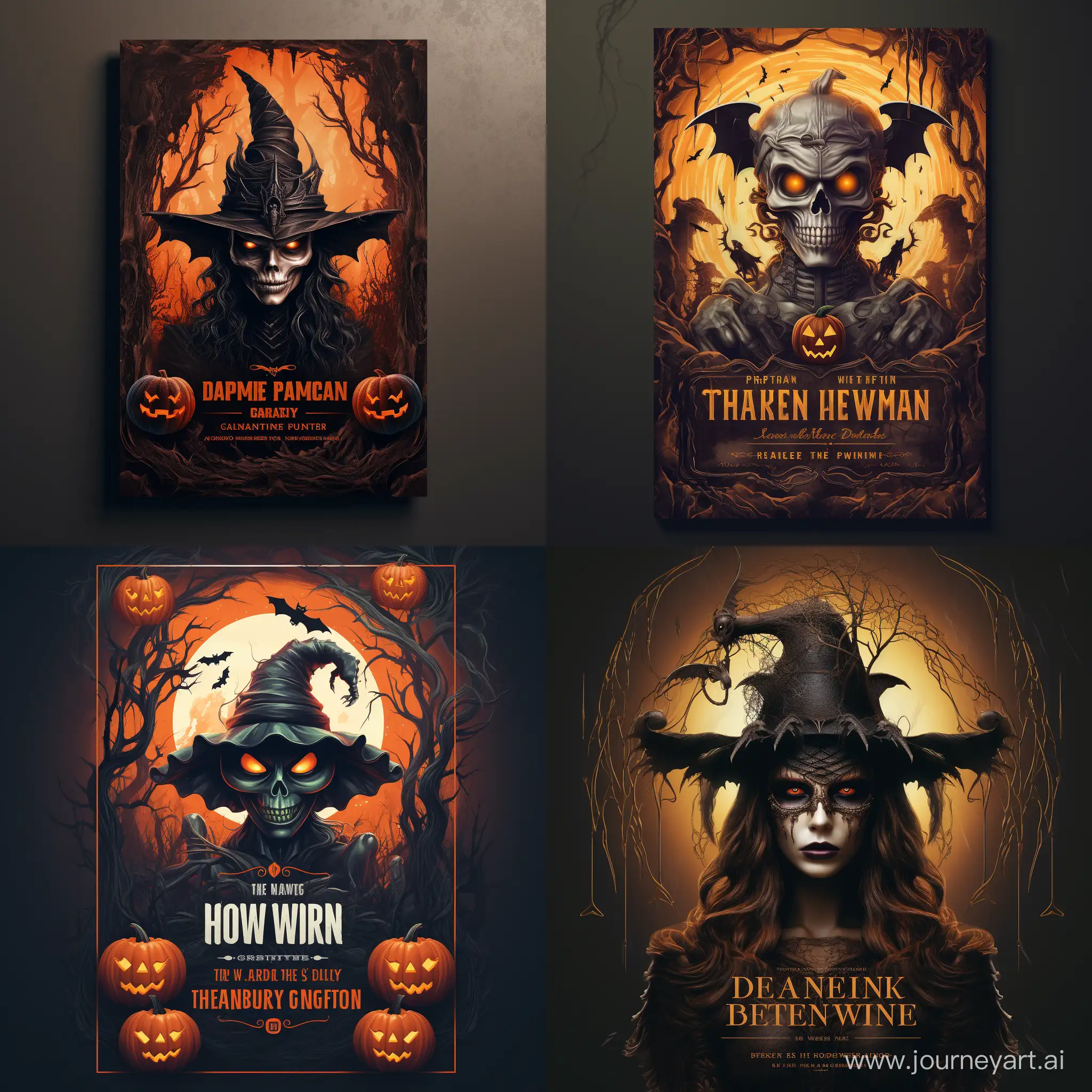 Spooky-Halloween-Night-Party-Invitation-with-Pumpkin-Decorations-and-Witch-Silhouettes