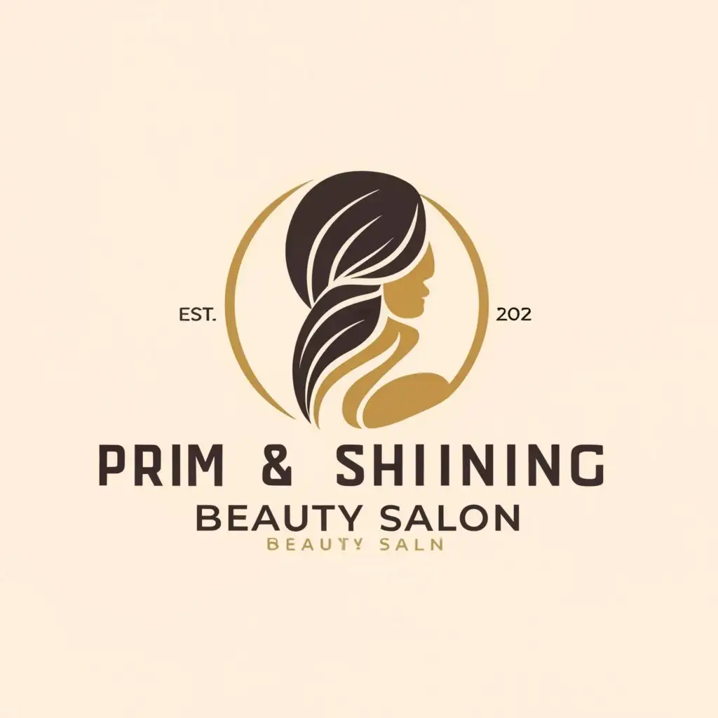 a logo design,with the text "PRIM & SHINING BEAUTY SALON", main symbol:BEAUTY,Moderate,be used in Beauty Spa industry,clear background