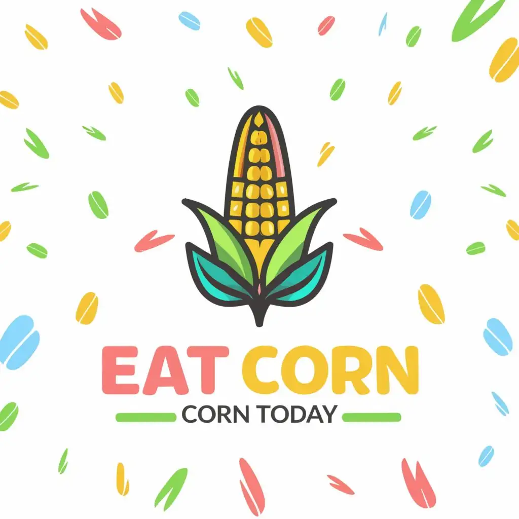 a logo design,with the text "eat corn today with the words "eat corn today"", main symbol:corn,Moderate,clear background