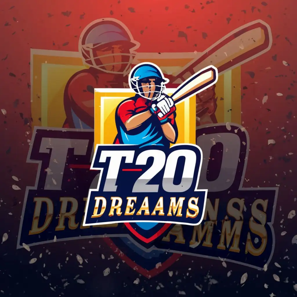 LOGO-Design-for-T20Dreams-Dynamic-Batsman-Silhouette-with-Cricket-Bat-and-Energetic-Stripes-in-Vibrant-Colors-for-Sports-Fitness-Industry