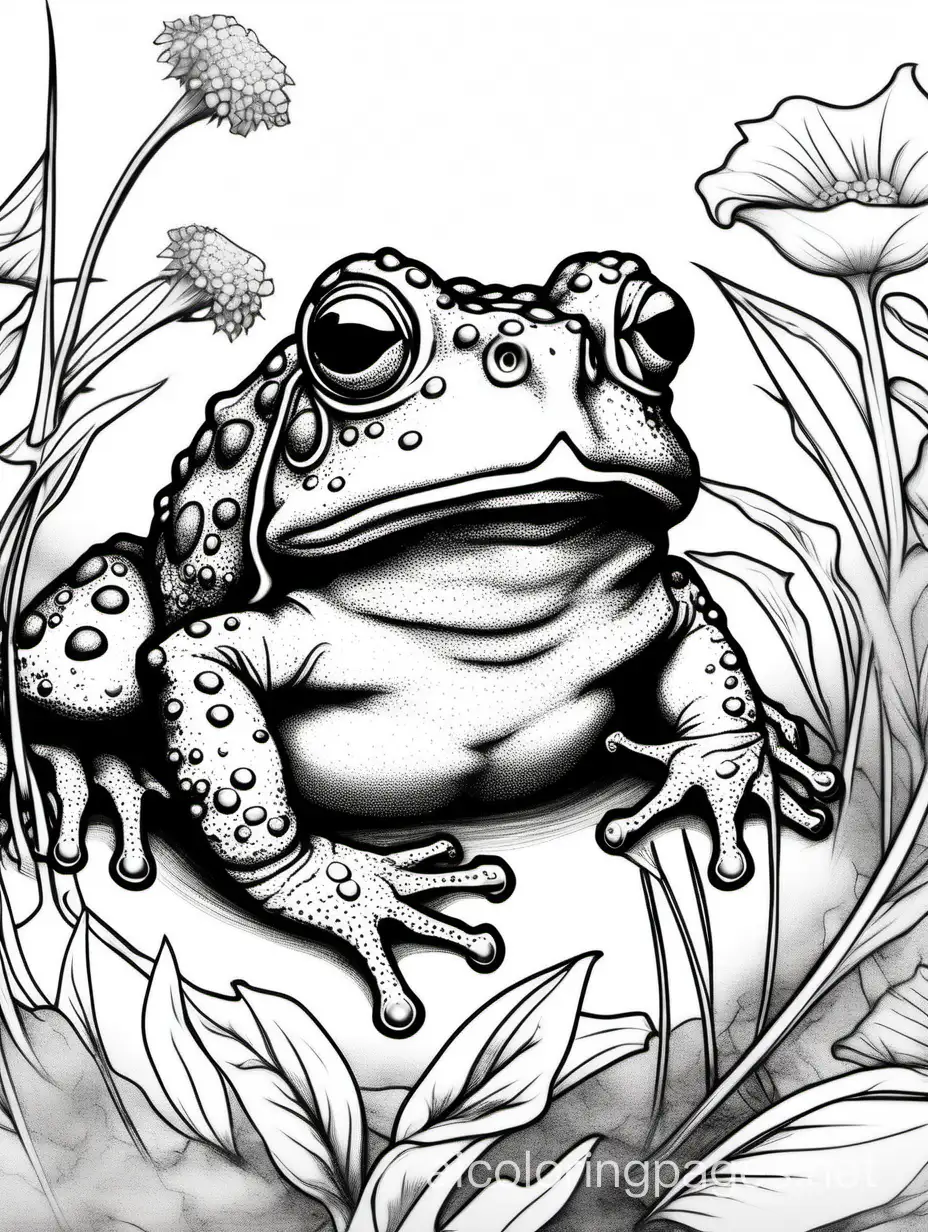 Fantasy-American-Toad-Coloring-Page-Inspired-by-Yossi-Kotlers-Art-Nouveau-Style