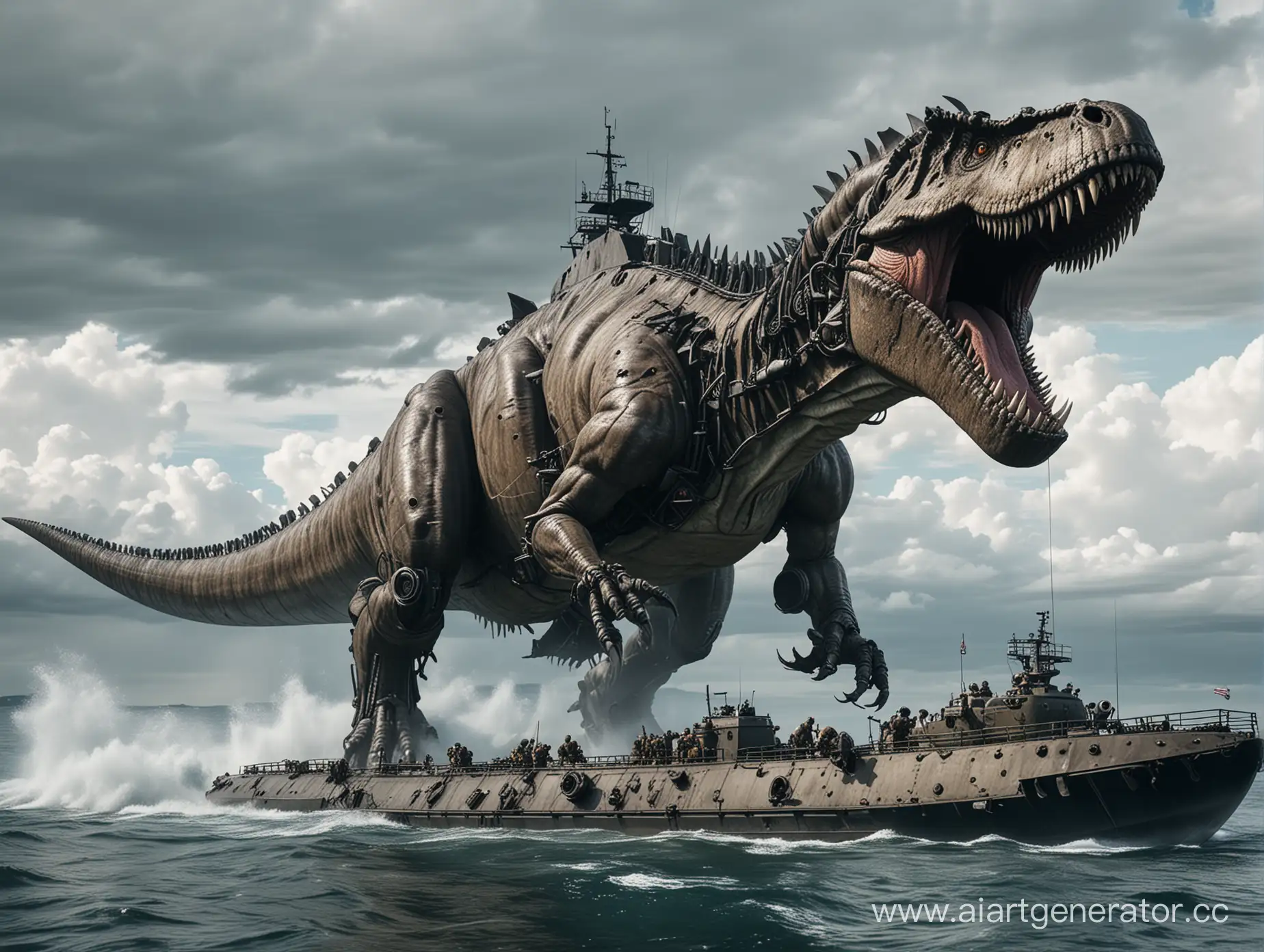 Mechanical-Tyrannosaurus-Devours-Military-Submarine