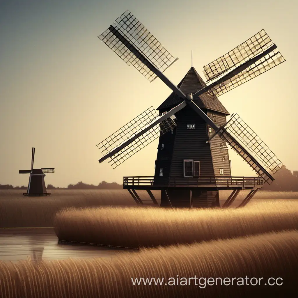 Idyllic-Countryside-Windmill-Landscape