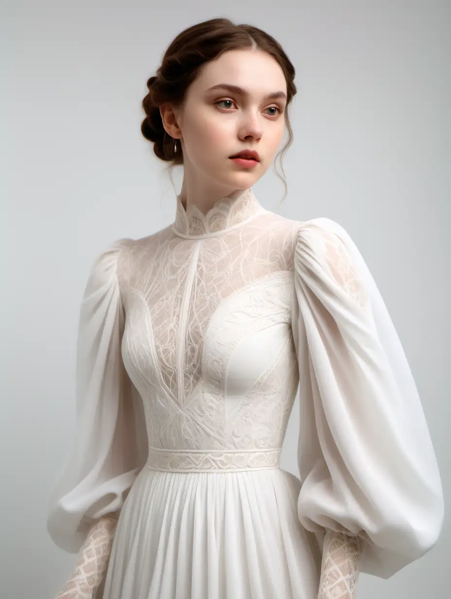 Ethereal Bridal Elegance 25YearOld Woman in High Renaissance Couture