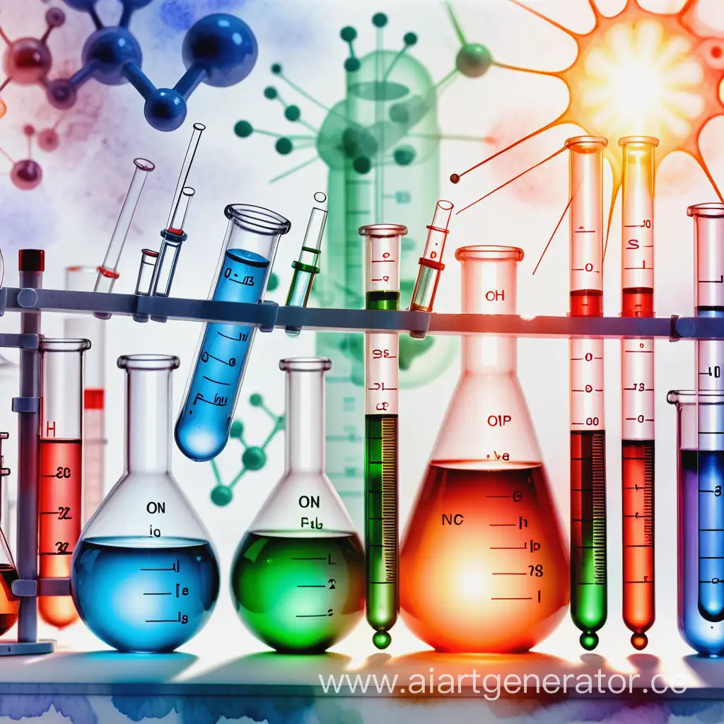 Sunlit-Laboratory-Equipment-and-Formulas-on-Watercolor-Background