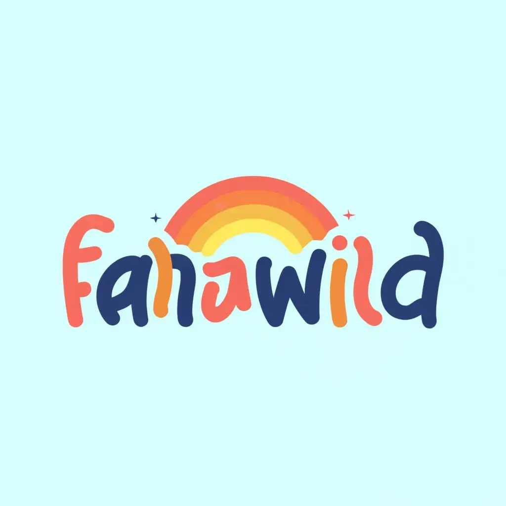 a logo design,with the text "Fantawild", main symbol:Rainbow,Moderate,clear background