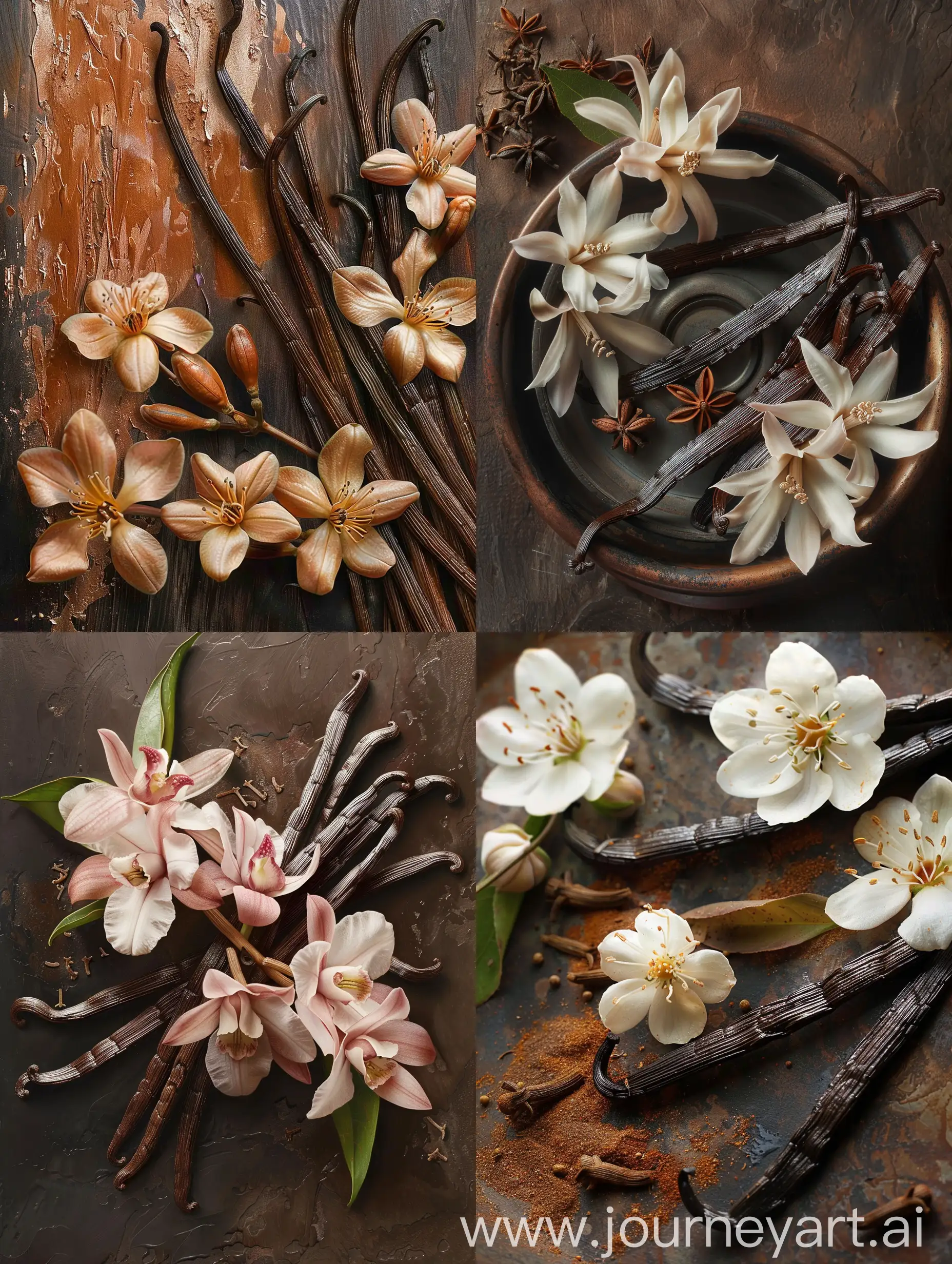 Spice-Mill-with-Vanilla-Flowers-Photorealistic-CloseUp