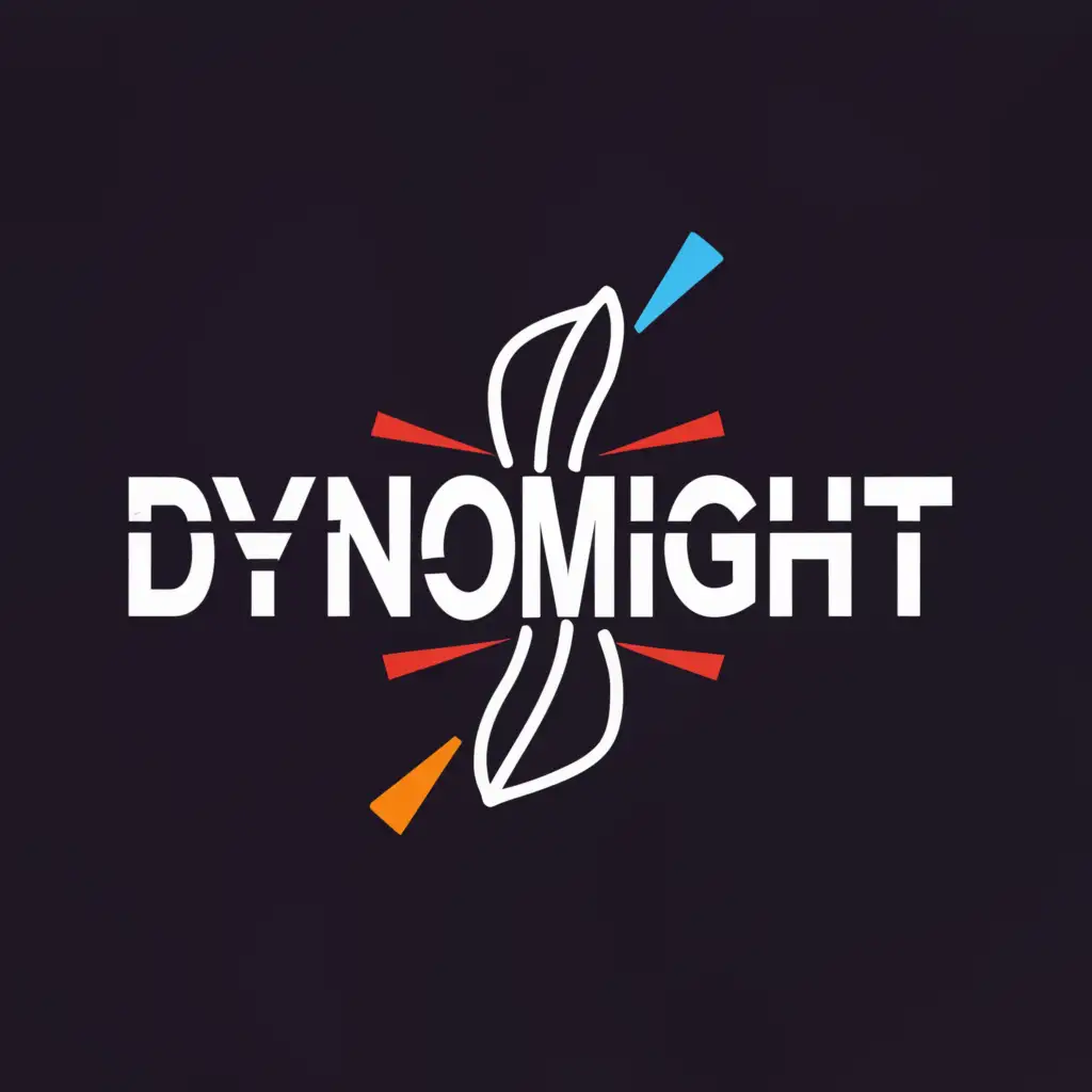 a logo design,with the text "Dynomight", main symbol:dynamite,Moderate,be used in Entertainment industry,clear background