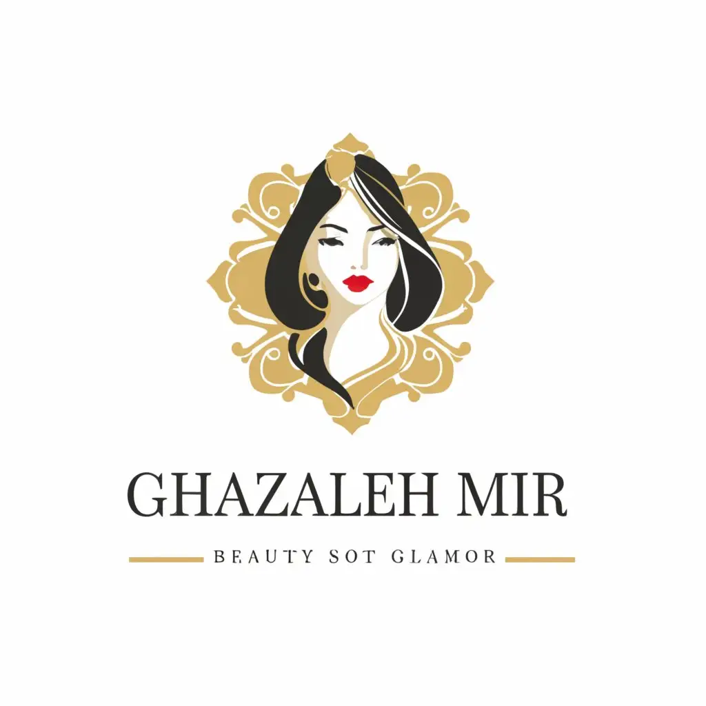 a logo design,with the text "GHAZALEH MIR", main symbol:Women's beauty salon logo with white,complex,be used in Beauty Spa industry,clear background