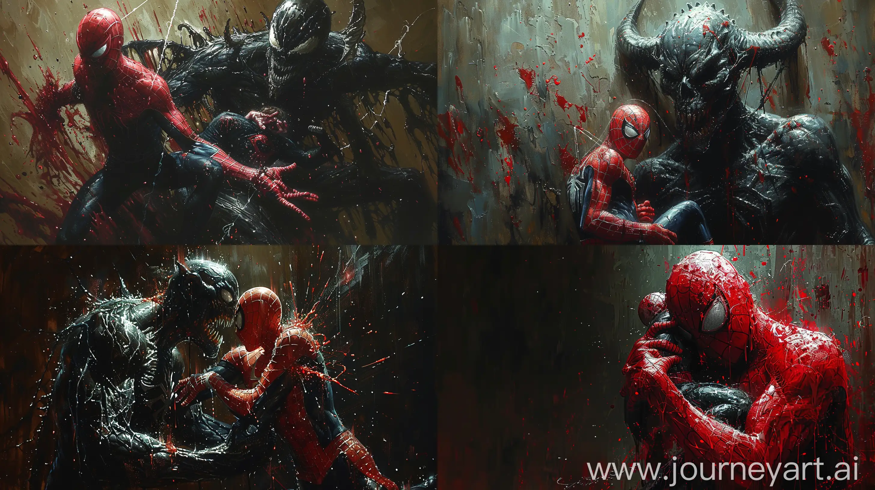 Towering-Demon-Entangling-Spiderman-in-Gigers-Biomechanical-Nightmare