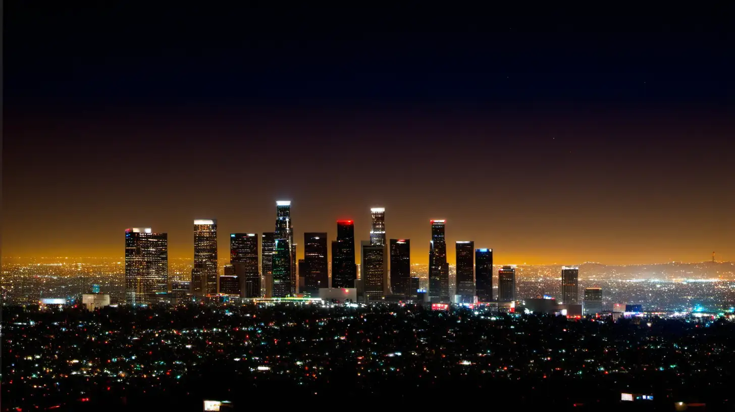 Dazzling Los Angeles Skyline Illuminated in the Night