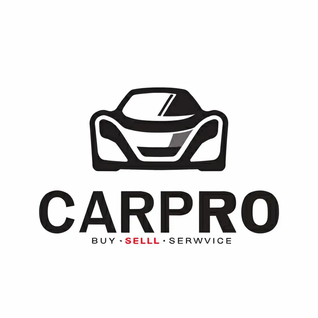 a logo design,with the text "CarPro", main symbol: A car outline with BUY-SELL-SERVICE,Moderate,be used in Automotive industry,clear background