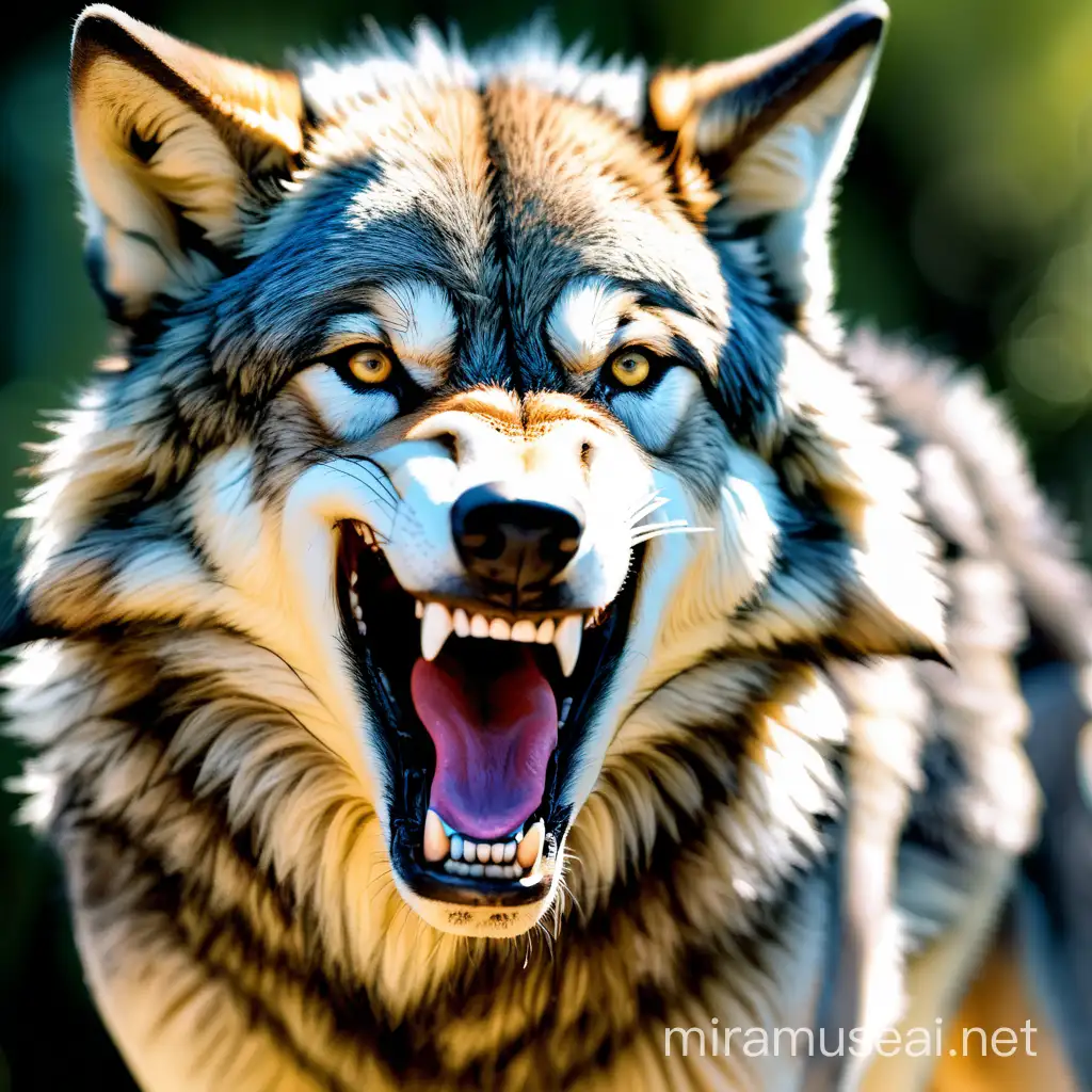 Fierce Wolf with Sharpened Teeth and Enlarged Stature