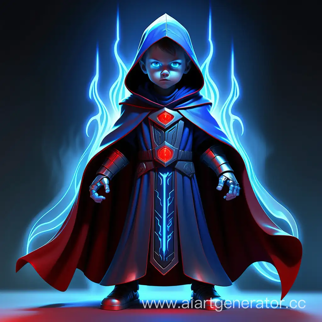 Futuristic-Child-Faces-Malevolent-Wizard-in-Epic-Battle-of-Glowing-Colors