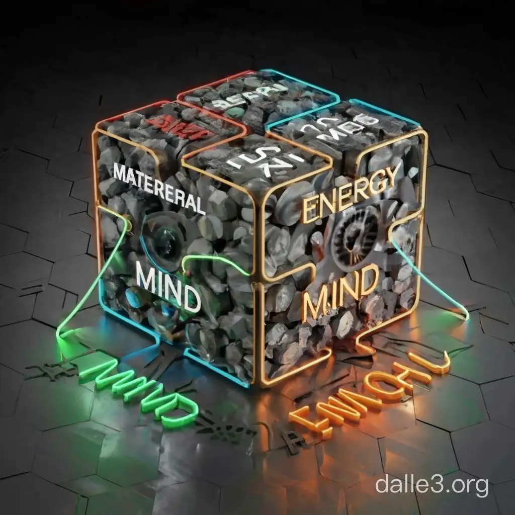 Куб с подписями: материальная часть, энергия, ум, эмоции, время и здоровье
