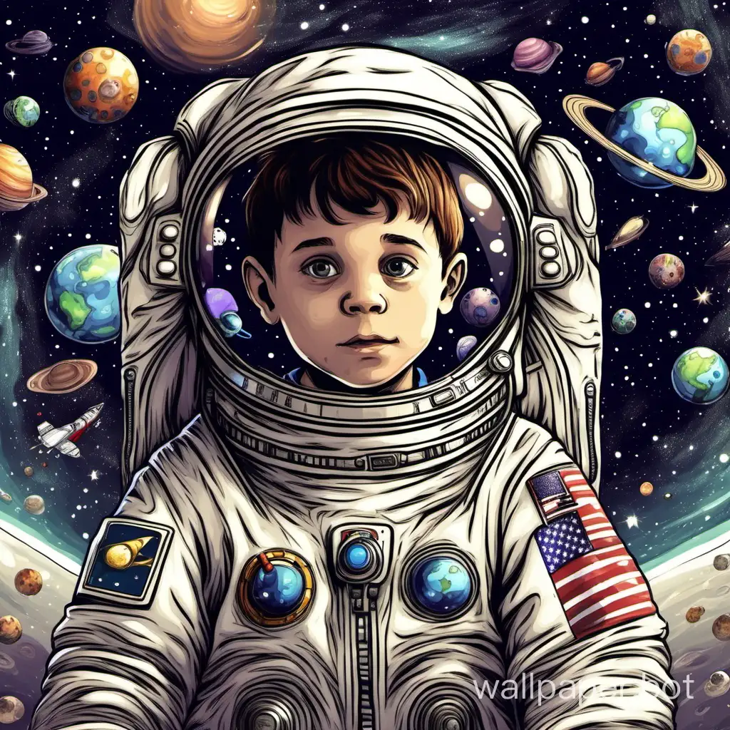 a little, autistic boy in space