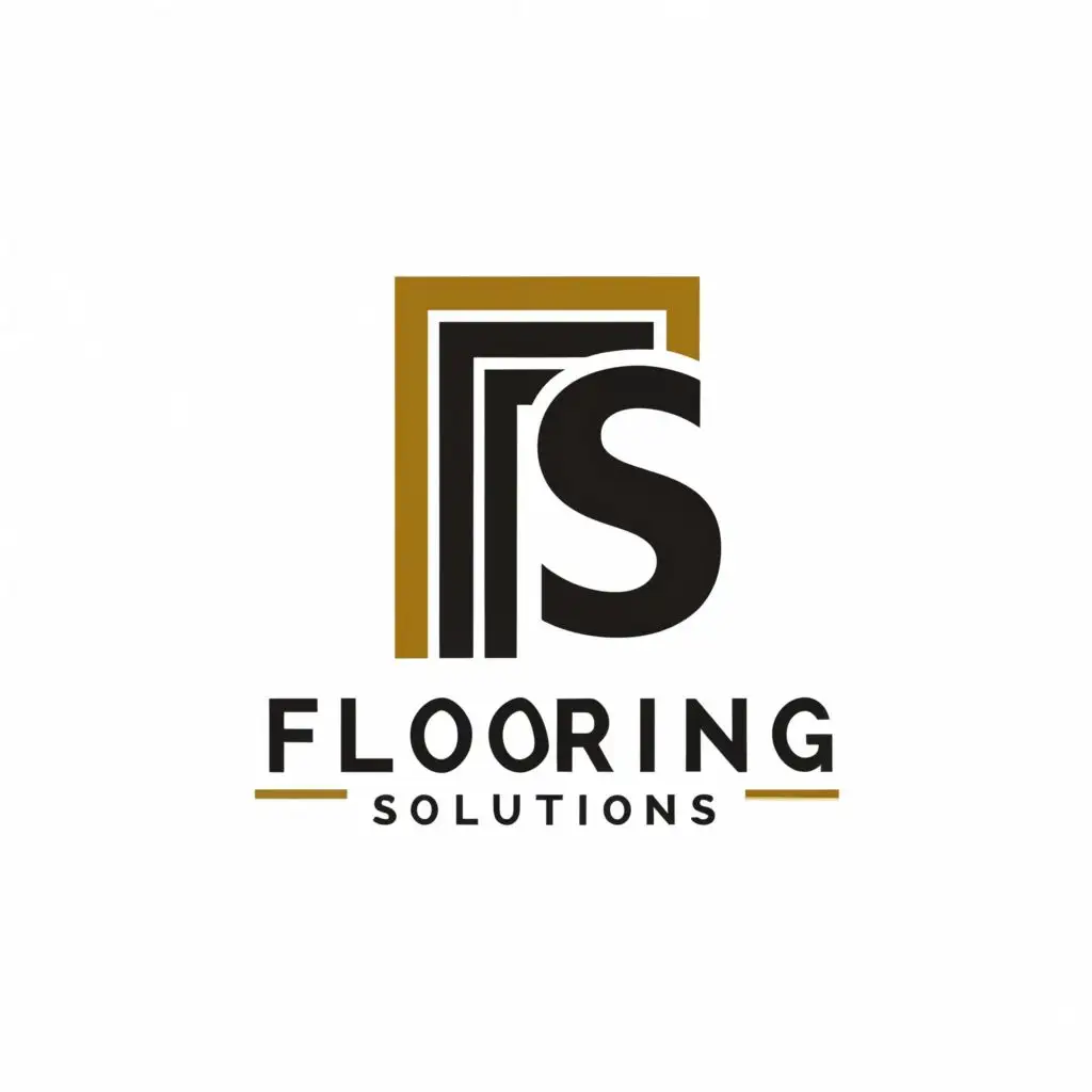 logo, F S, with the text "Flooring Solutions", typography, be used in Construction industry