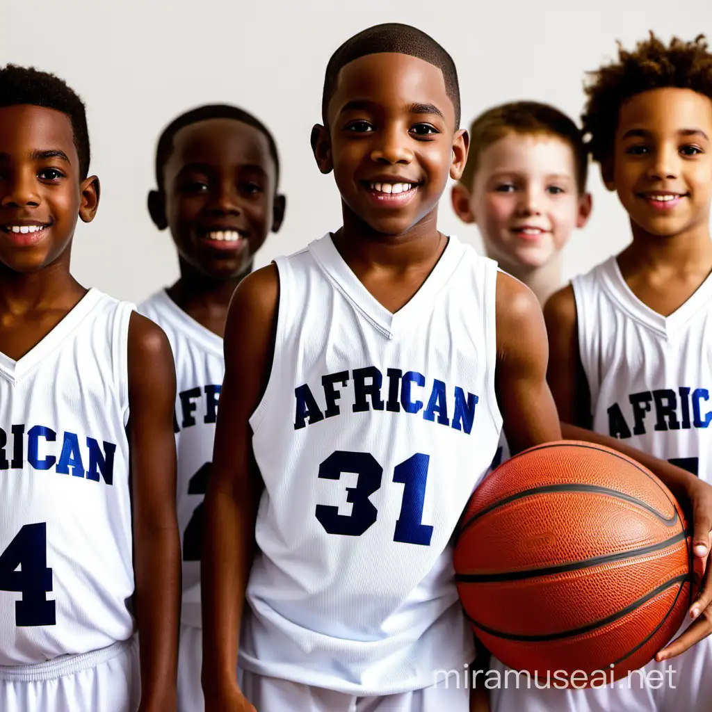 Young African American Boy Joins Basketball Team