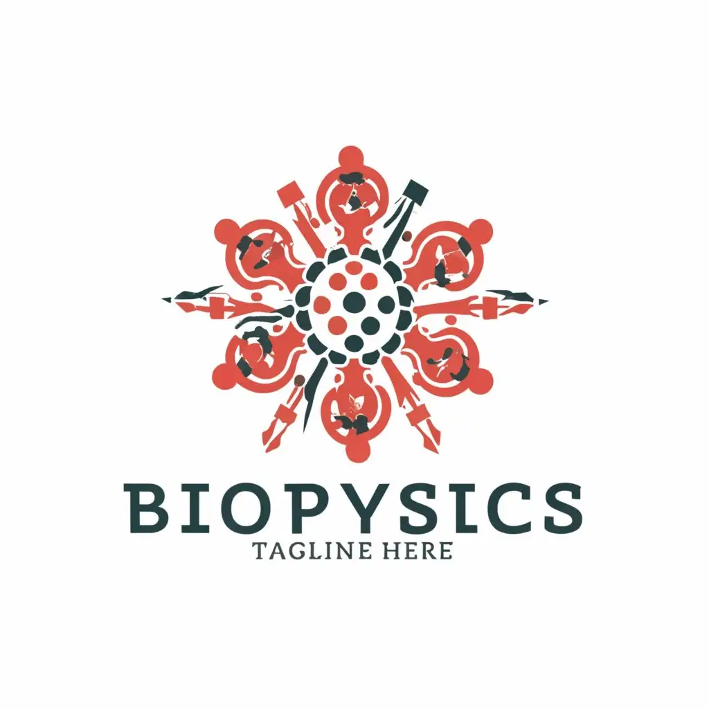 a logo design,with the text "Biophysics", main symbol:Immune cells, warriors, spears,Moderate,be used in Education industry,clear background