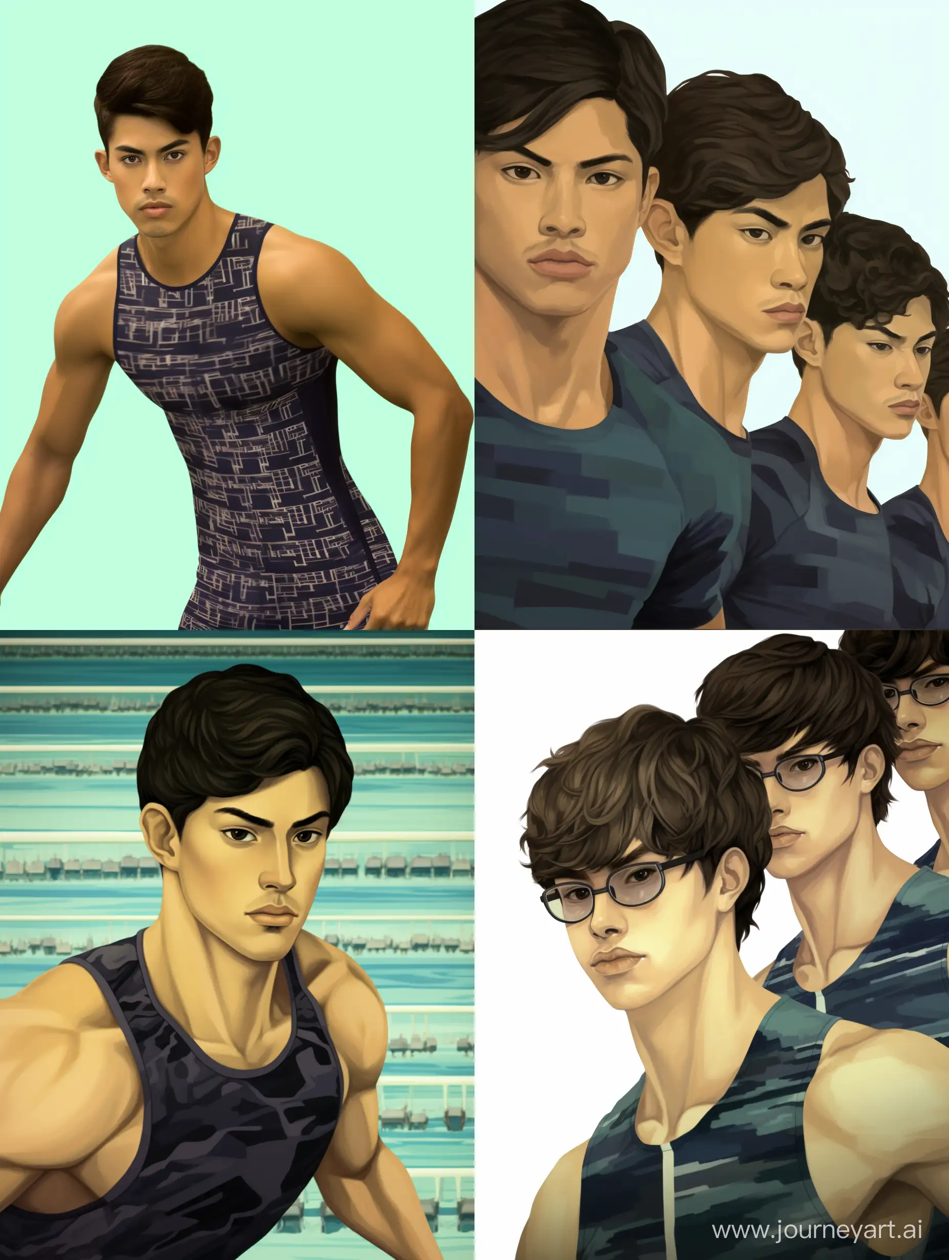 Asian-Male-High-School-Swim-Team-in-Stylish-Swim-Jammers-Photorealistic-Team-Photo