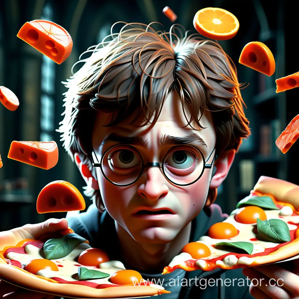 Гарри Поттер плохо из-за пиццы с оранжевыми кусочками