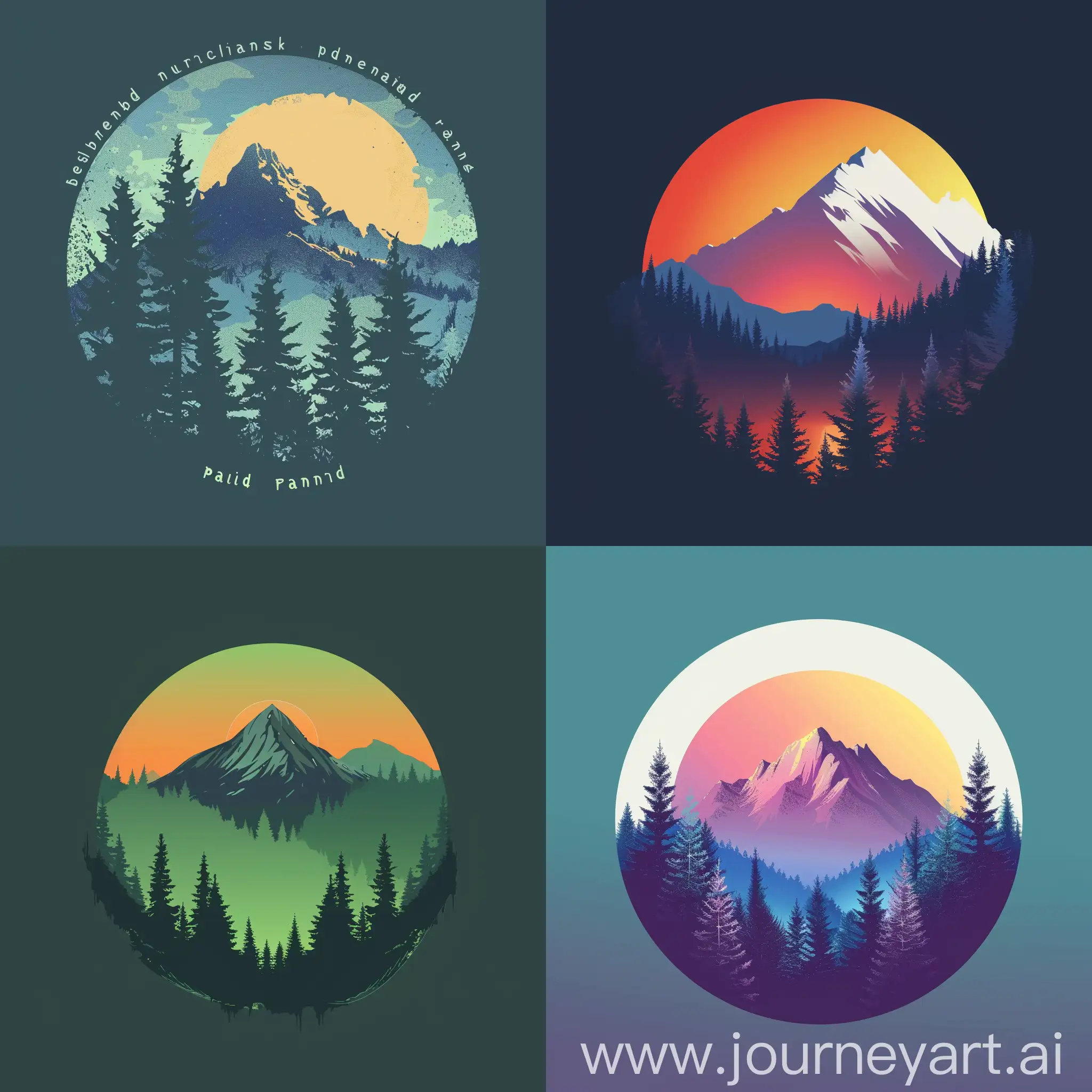 Tranquil-Forest-and-Mountain-Transaction-Emblem-in-Minimalistic-Vector-Style