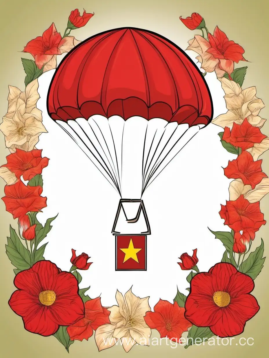 February-23-Greeting-Card-Honoring-Soldiers-Fathers-and-Grandfathers-with-Parachutes-and-Eternal-Flame