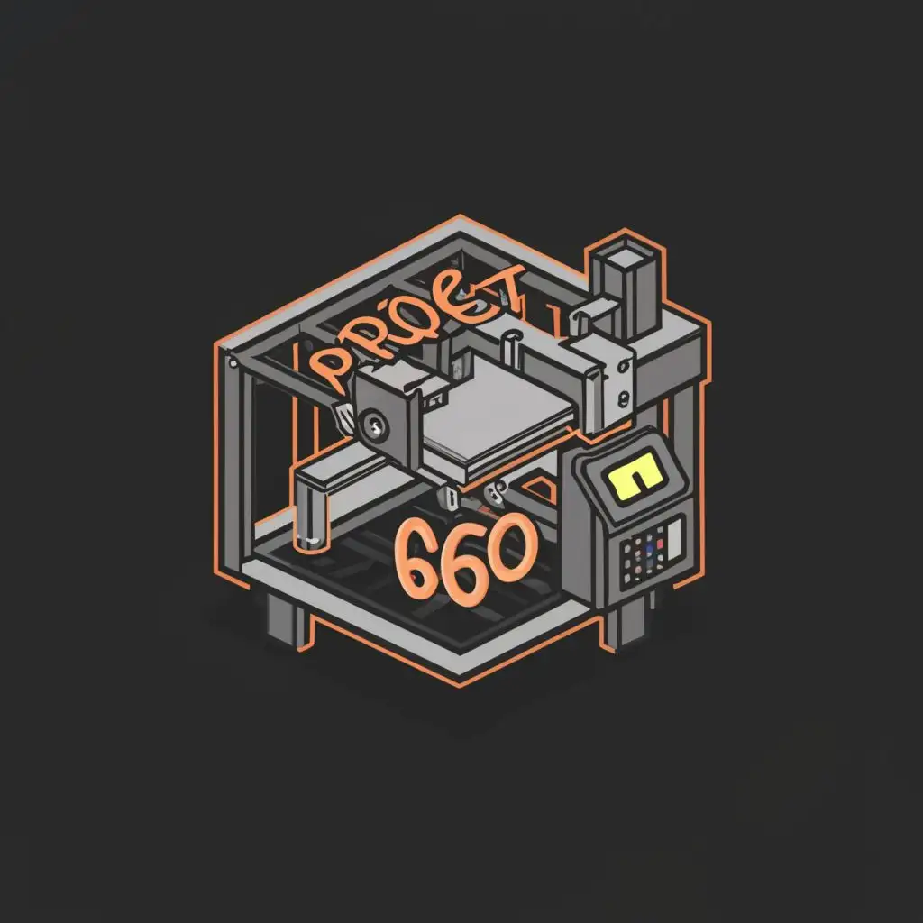 logo, 3d printer, with the text "project 660", typography