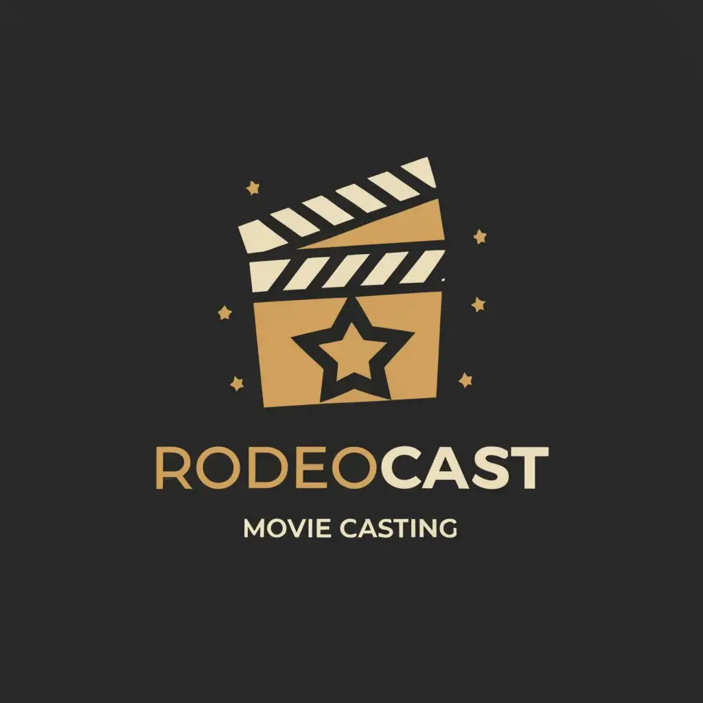 a logo design,with the text "RodeoCast", main symbol:Movie Casting,Moderate,be used in Entertainment industry,clear background