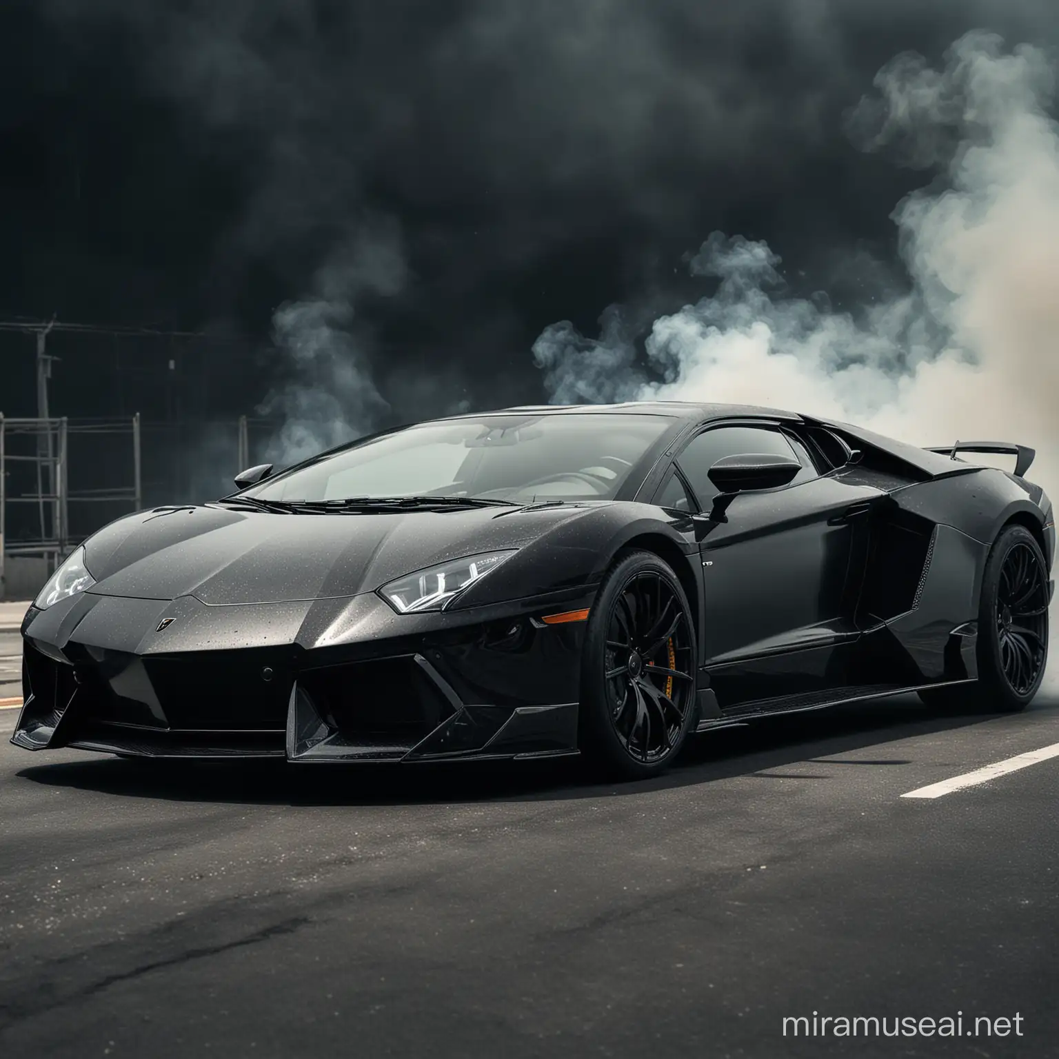 Luxurious Black Lamborghini 8K with Smoky Tint in High Resolution